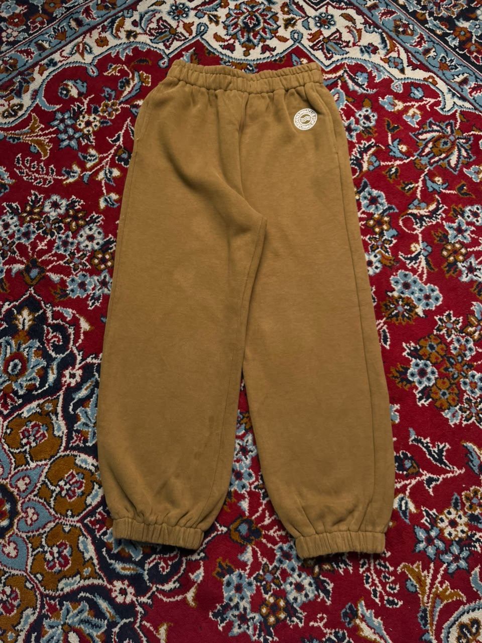 Dirty Pineapple Embroidered Tan Cinch Cuff Baggy Fleece Sweatpant - 24