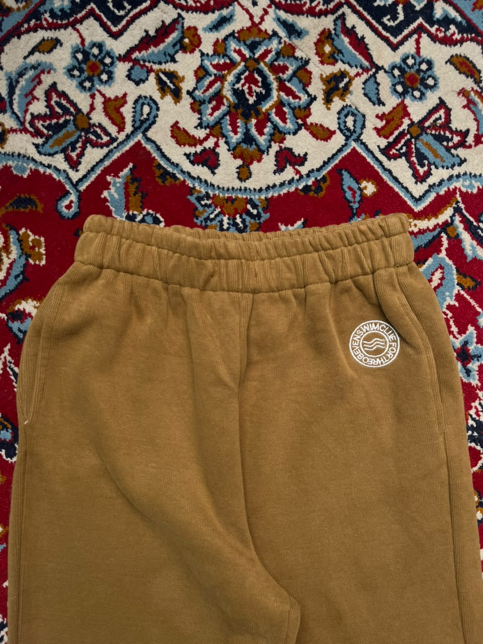 Dirty Pineapple Embroidered Tan Cinch Cuff Baggy Fleece Sweatpant - 24
