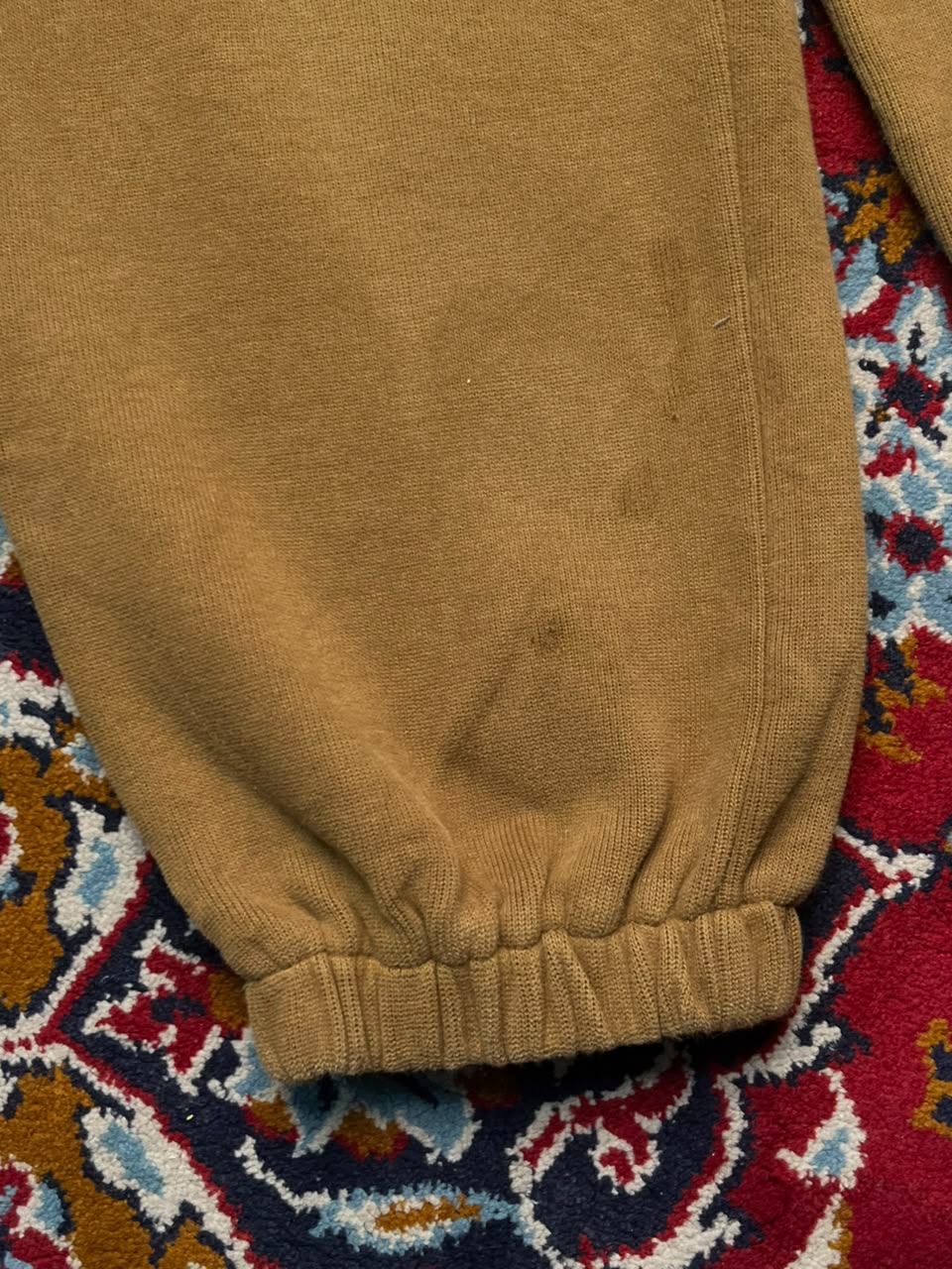 Dirty Pineapple Embroidered Tan Cinch Cuff Baggy Fleece Sweatpant - 24