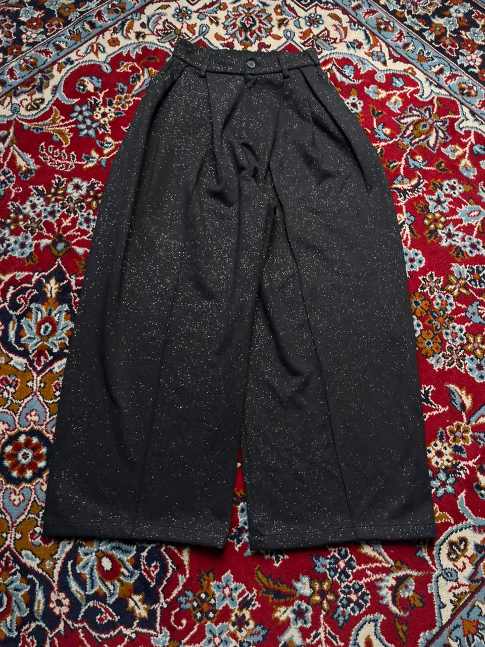 BBX Black Speckled Fleck Pleated Wide Leg Culotte trousers - 24