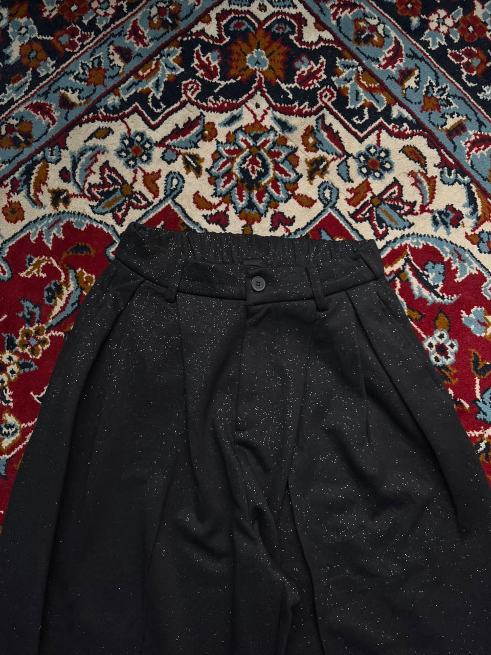 BBX Black Speckled Fleck Pleated Wide Leg Culotte trousers - 24