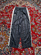 Vintage Nike Shiny Black Striped Silver Side Trousers - 24