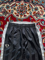 Vintage Nike Shiny Black Striped Silver Side Trousers - 24