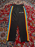 Palm Angels Rainbow Stripe Ankle Zip Black trousers -  30