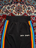Palm Angels Rainbow Stripe Ankle Zip Black trousers -  30
