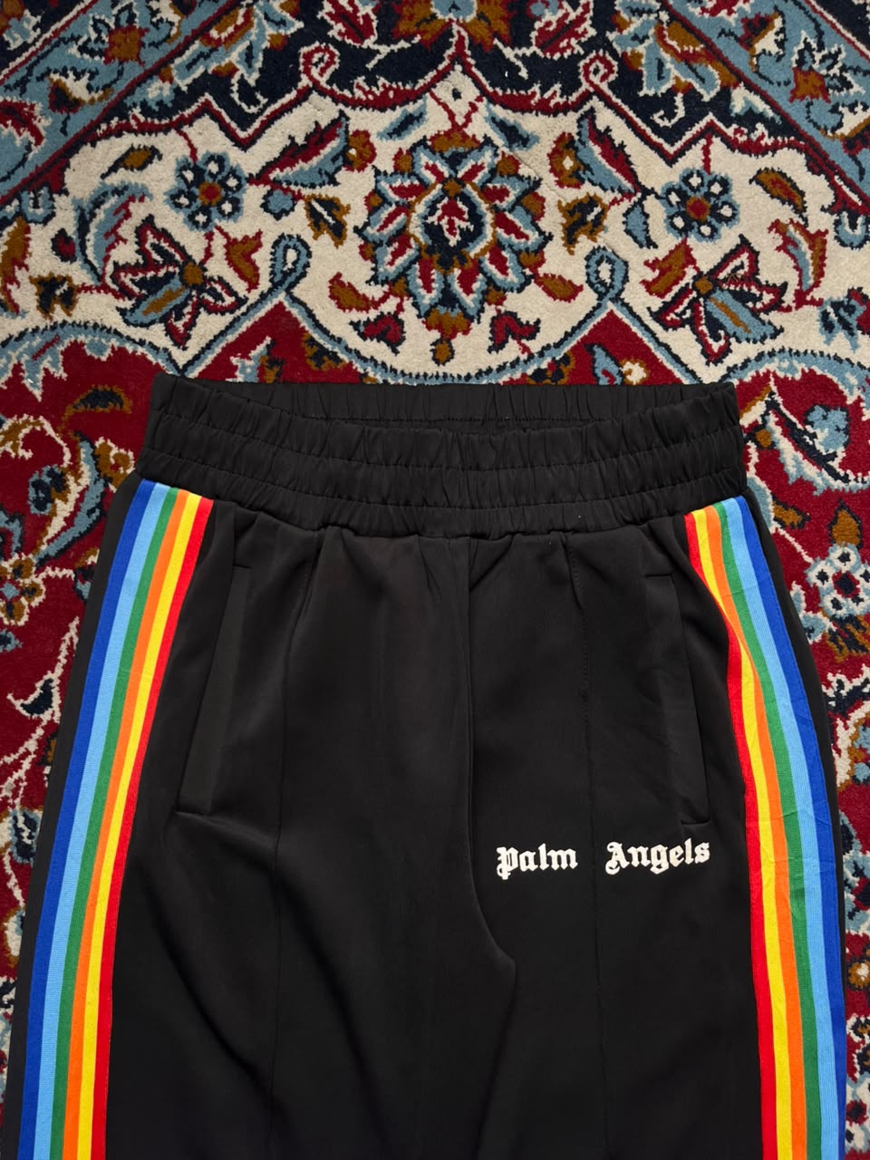 Palm Angels Rainbow Stripe Ankle Zip Black trousers -  30