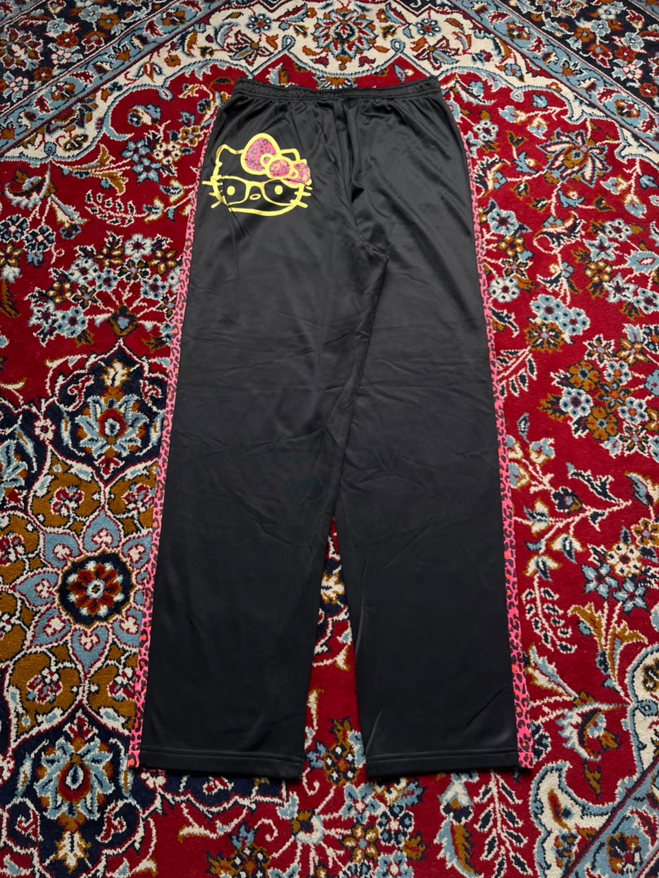 Vintage Hello Kitty Leopard Print Side Stripe Trousers - 28