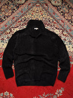 Simply Basic Chenille Cable Knit Polo Sweater - XL