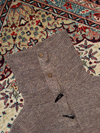 Chunky Knit Toggle Button High-Neck Cropped Cardigan - M