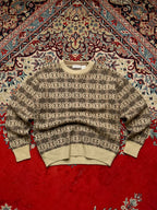 Claiborne Fair Isle Geometric Wool Crewneck Sweater - M