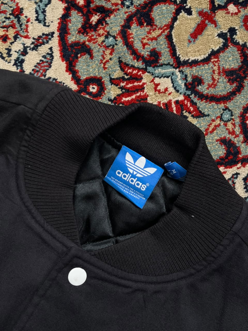 Adidas Originals Trefoil Patchwork Snap-Button Varsity Jacket - L