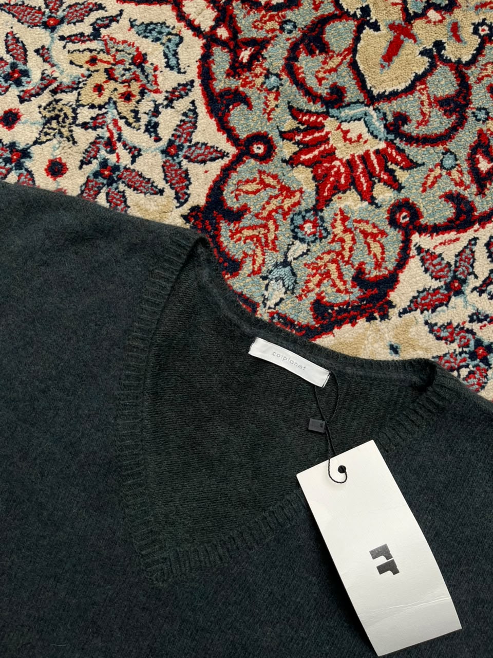 Colplanet Solid Charcoal V-Neck Knit Sweater - L