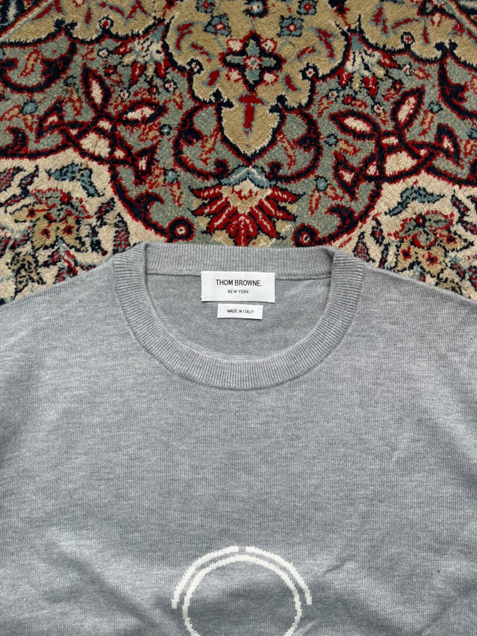 Thom Browne Stickman Graphic Knit Crewneck Sweater - M