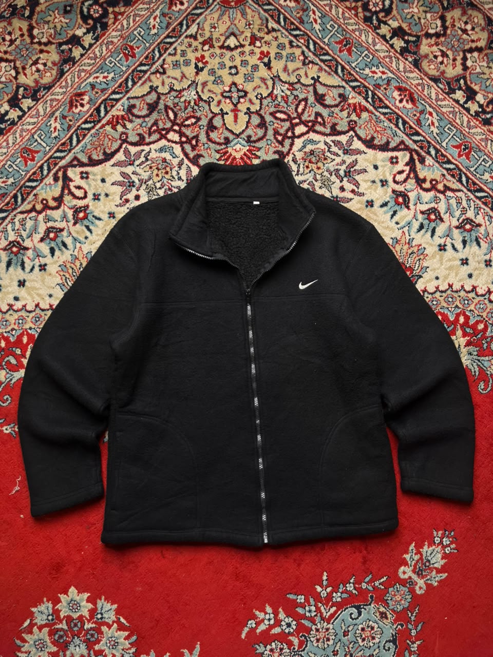Nike Embroidered Swoosh Sherpa Fleece Jacket  M