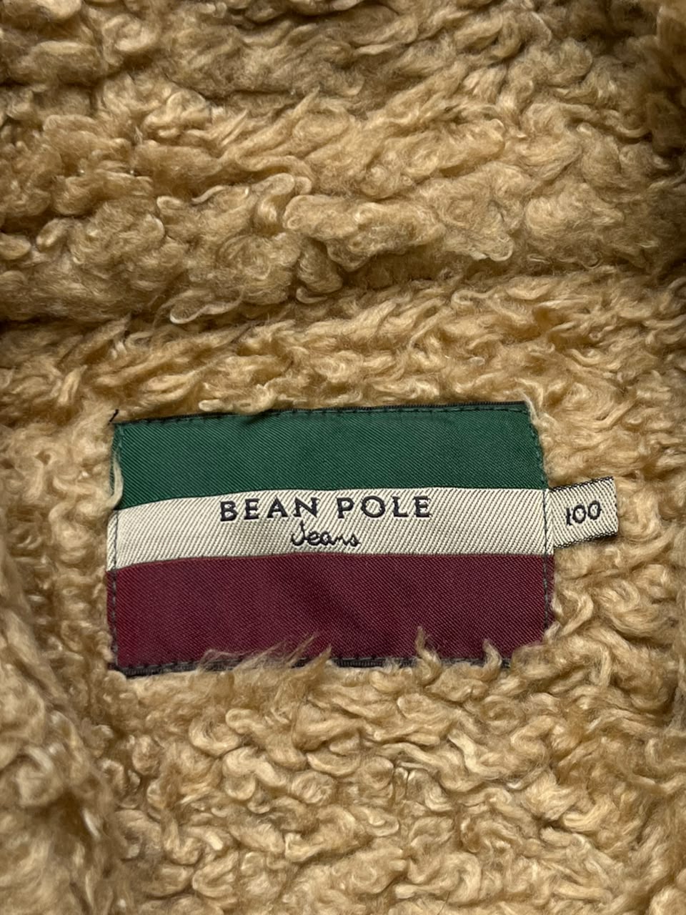 Vintage Bean Pole Sherpa Fleece-Lined Denim Trucker Jacket - L
