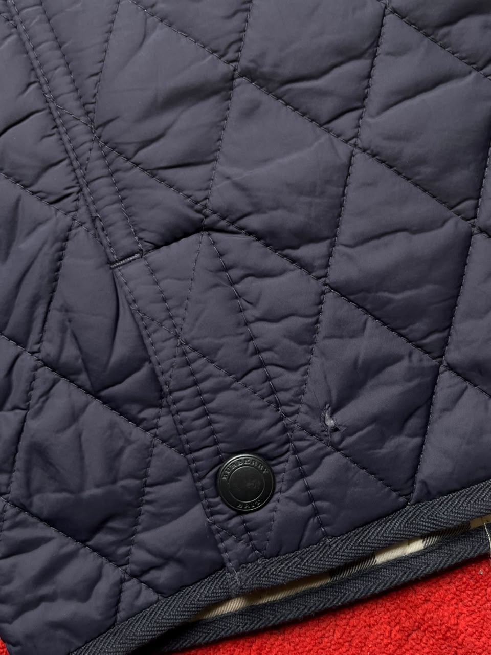 Burberry Brit Check-Lined Diamond Quilted Field Jacket - M