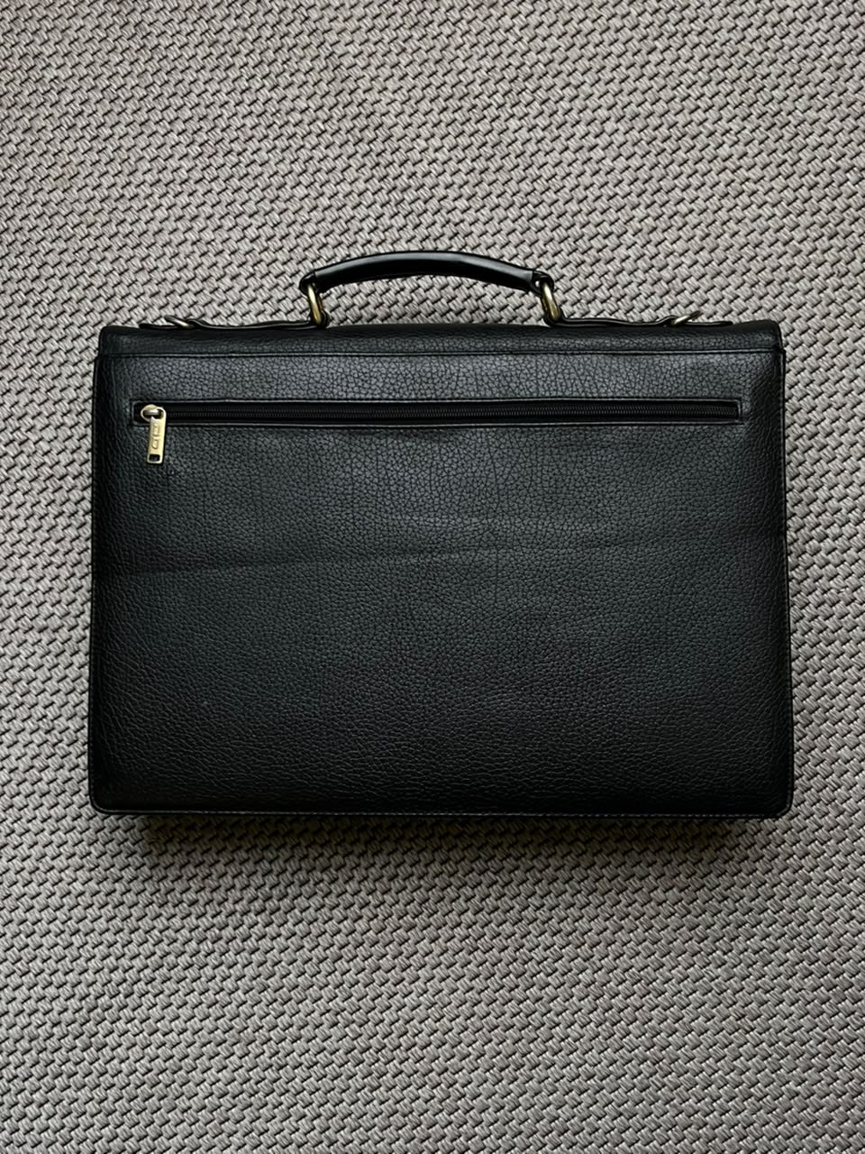 Vintage Joseph Daniel Black Leather Briefcase Attache Portfolio Laptop Bag 80s