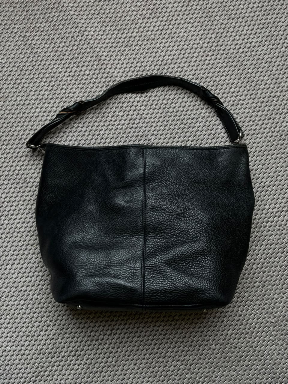 Talbots Black Pebbled Leather Hobo Shoulder Bag