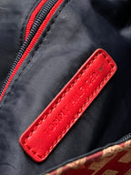 Tommy Hilfiger Monogram Satchel Bag Red TH Jacquard Crossbody Shoulder Tote Purse