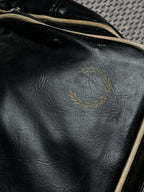 Fred Perry Classic Grip Bag Black PVC Barrel Holdall Duffel bag