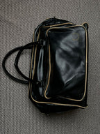 Fred Perry Classic Grip Bag Black PVC Barrel Holdall Duffel bag