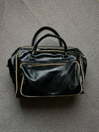 Fred Perry Classic Grip Bag Black PVC Barrel Holdall Duffel bag