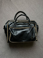 Fred Perry Classic Grip Bag Black PVC Barrel Holdall Duffel bag