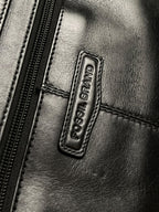 Fossil Brand Mens Black Leather Messenger Bag Laptop Crossbody Briefcase Flap