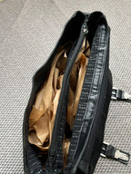 Fossil Brand Mens Black Leather Messenger Bag Laptop Crossbody Briefcase Flap