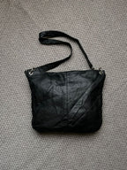 Kenneth Cole New York Black Pebbled Leather Crossbody Bag Slouchy Hobo Shoulder