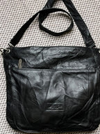 Kenneth Cole New York Black Pebbled Leather Crossbody Bag Slouchy Hobo Shoulder