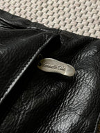 Kenneth Cole New York Black Pebbled Leather Crossbody Bag Slouchy Hobo Shoulder