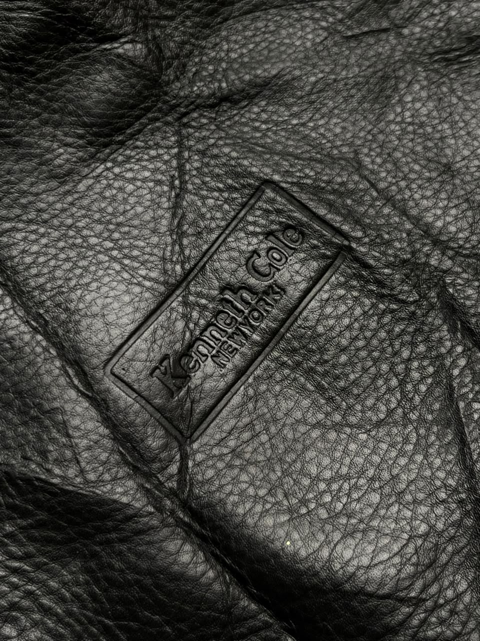 Kenneth Cole New York Black Pebbled Leather Crossbody Bag Slouchy Hobo Shoulder