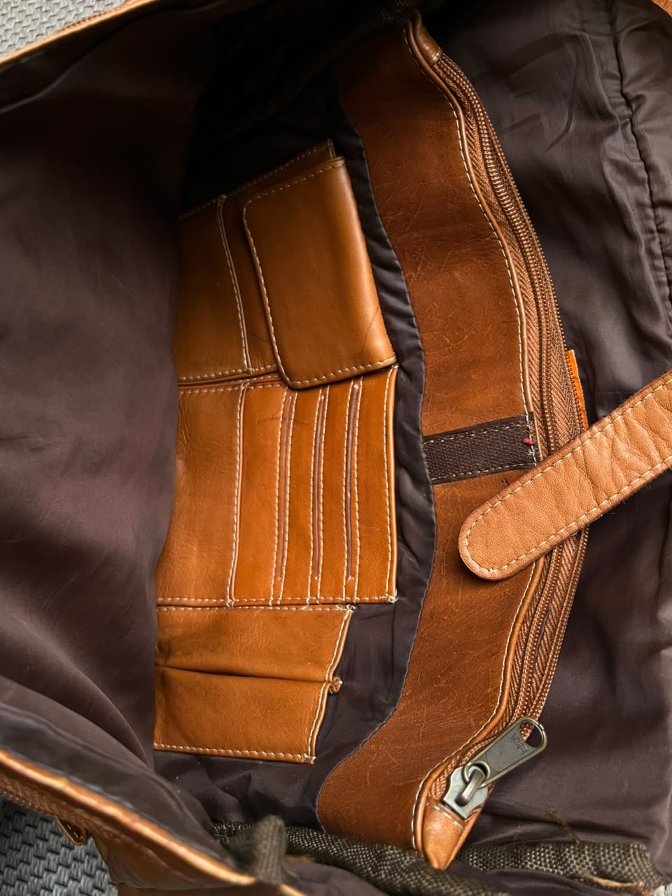 Latico Cognac Brown Leather Messenger Bag Laptop Crossbody Briefcase Work Bag