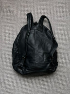 Vintage Club Room Black Leather Backpack Rucksack Made in Korea