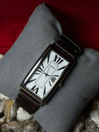 Jovial Swiss Made 8036M Quartz Watch Curved Tank Roman Guilloche Dial Deployant