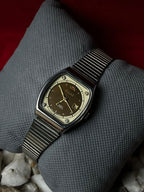 Vintage Orient Crystal 21 Jewels Brown Two-Tone Dial TV Case Watch