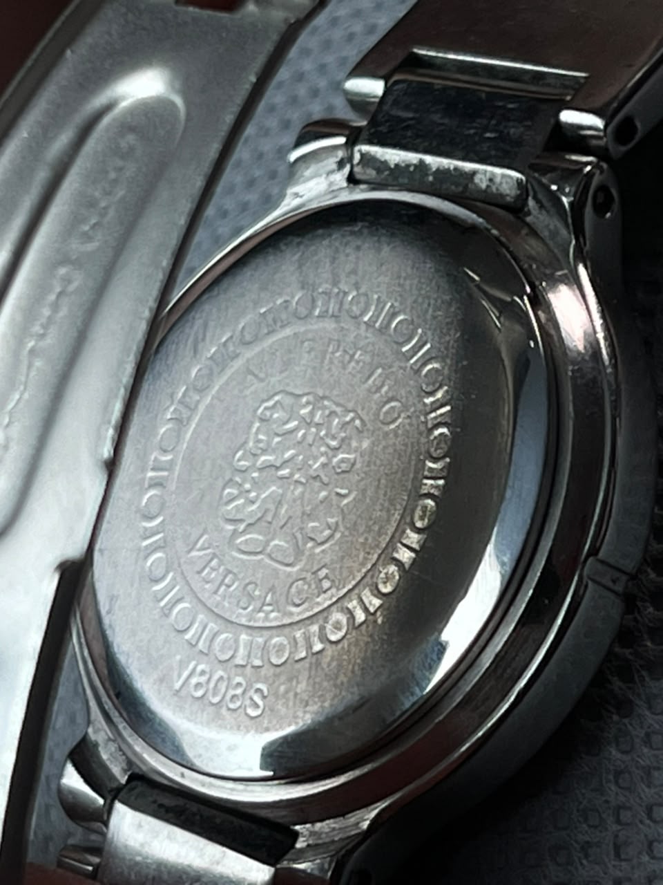 Vintage Alfredo Versace V808S Quartz Watch Silver Dial Stainless Steel