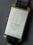 Vintage Yves Renaud Swiss Tank Watch Gold Tone Rectangular  Dress Watch