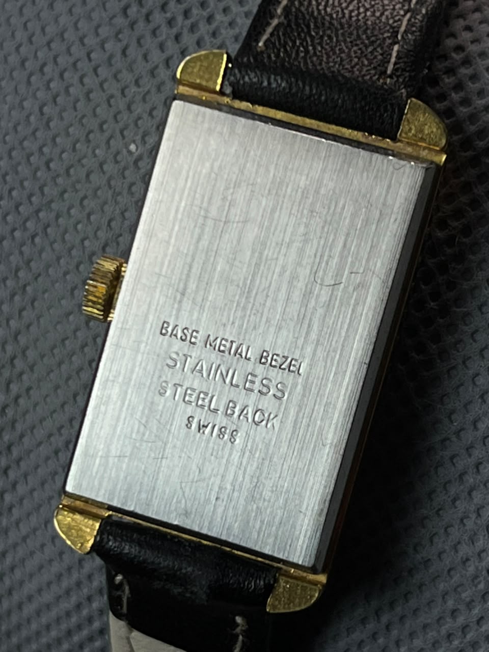 Vintage Yves Renaud Swiss Tank Watch Gold Tone Rectangular  Dress Watch
