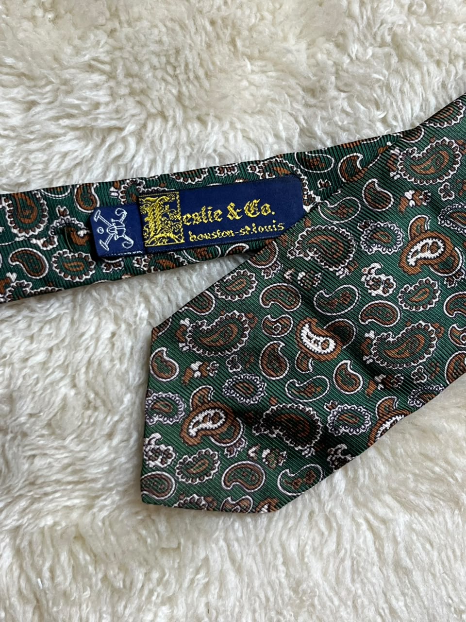 Vintage Polo Ralph Lauren Forest Green Rust Paisley Preppy TIE