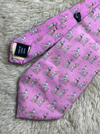 Polo by Ralph Lauren Document No. 9 Silk Tie Mens Pink Cricket Sport Motif Italy