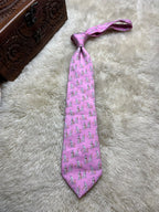 Polo by Ralph Lauren Document No. 9 Silk Tie Mens Pink Cricket Sport Motif Italy