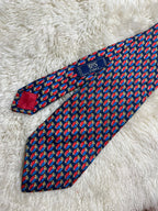 Jonelle Silk Tie Mens Navy Blue Red Yellow Owl Bird Animal Motif UK