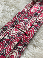 Gianfranco Ferre 100% Silk Tie Mens Red Black White Baroque Medallion Motif Italy