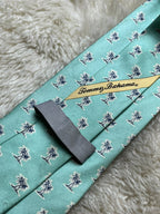 Tommy Bahama 100% Silk Tie Mens Mint Green Blue Palm Tree Tropical Motif China