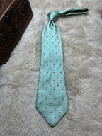 Tommy Bahama 100% Silk Tie Mens Mint Green Blue Palm Tree Tropical Motif China