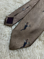 Ferrell Reed Dick Ferguson's Silk Tie Mens Taupe Blue Pheasant Bird Hunting Motif USA