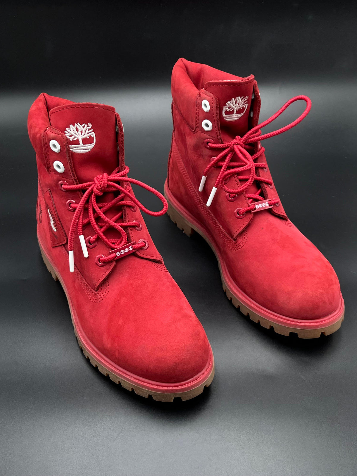 Timberland Premium 6 Inch Waterproof Boots Red Nubuck Gum Sole A2A67 - 44