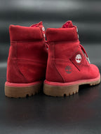 Timberland Premium 6 Inch Waterproof Boots Red Nubuck Gum Sole A2A67 - 44